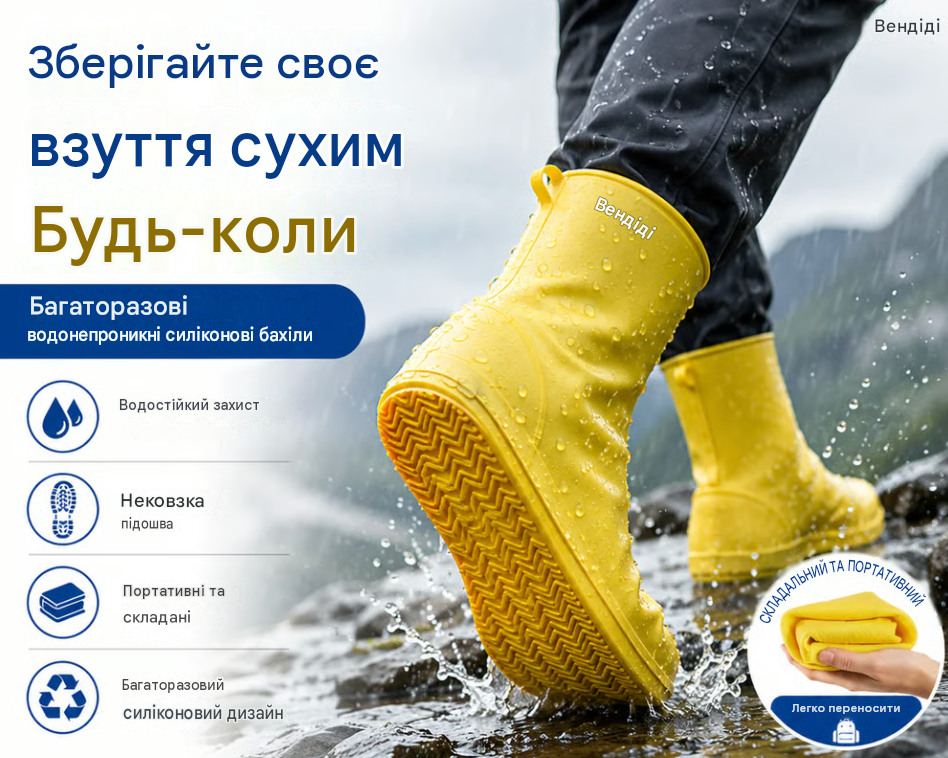 Водонепроникні чохли на взуття — захист від дощу та бруду