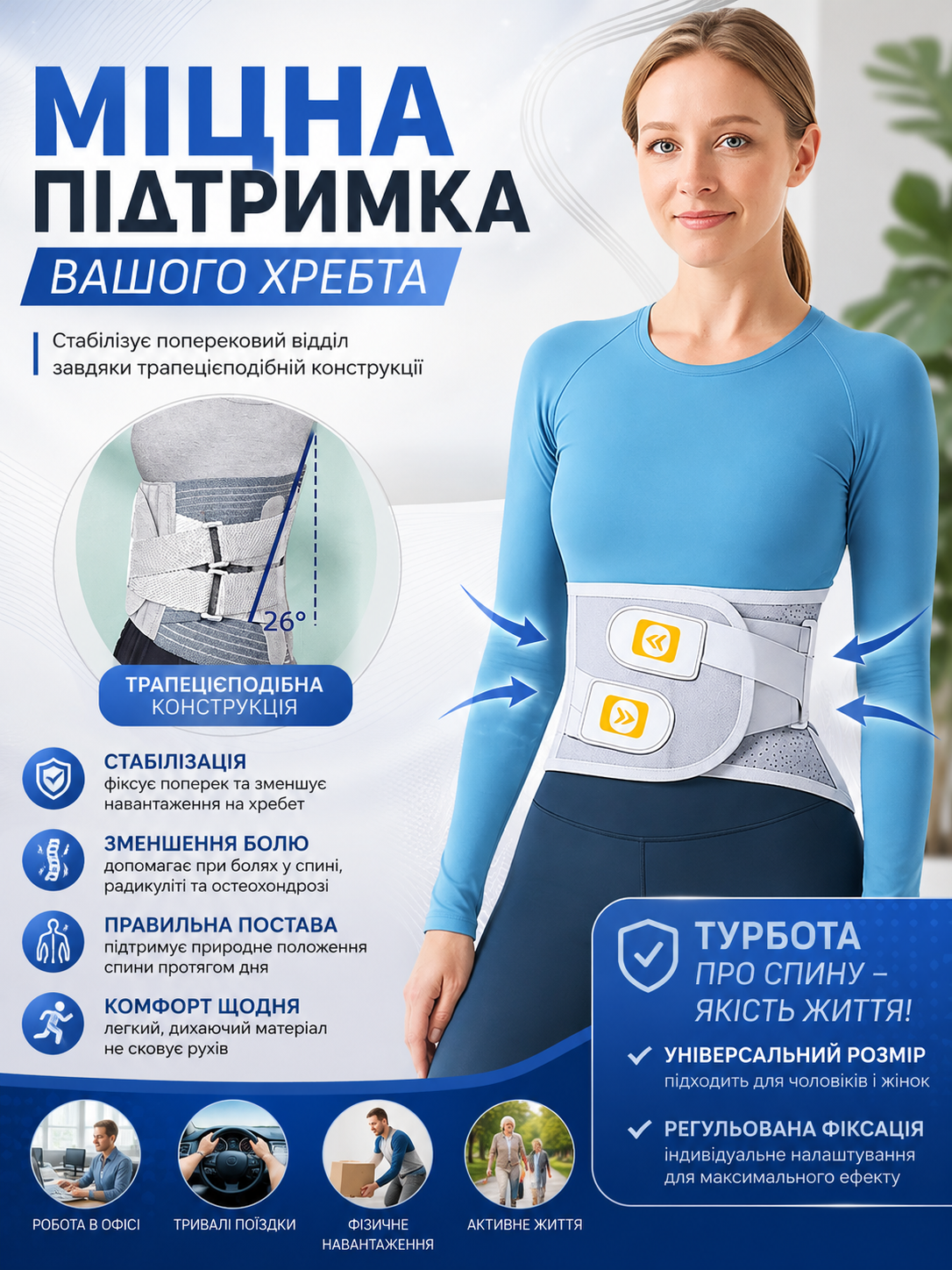 Пояс для підтримки попереку